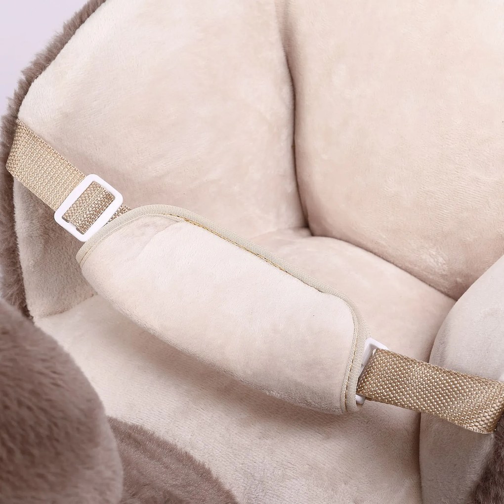 Hojdací leňochod s bezpečnostným pásom, hnedá Spielwerk