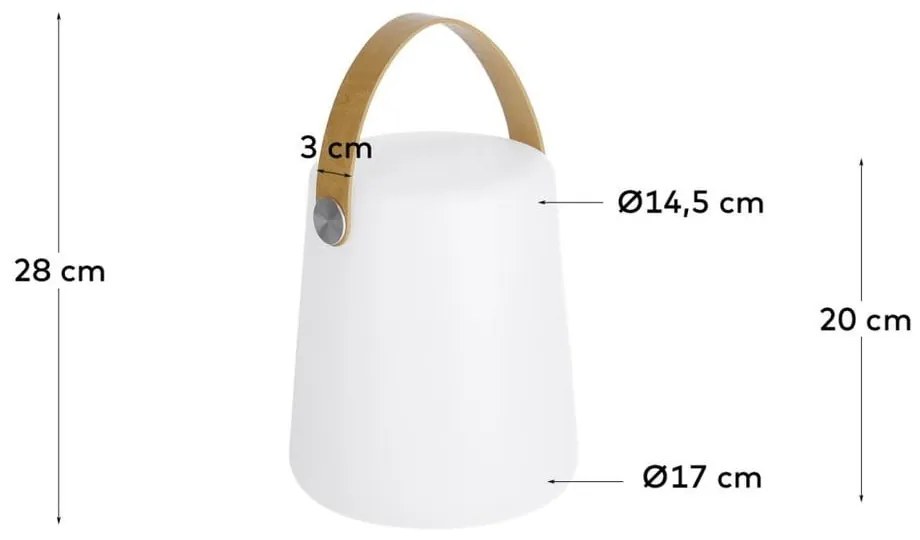 Bielo-hnedá vonkajšia lampa Kave Home Dialma