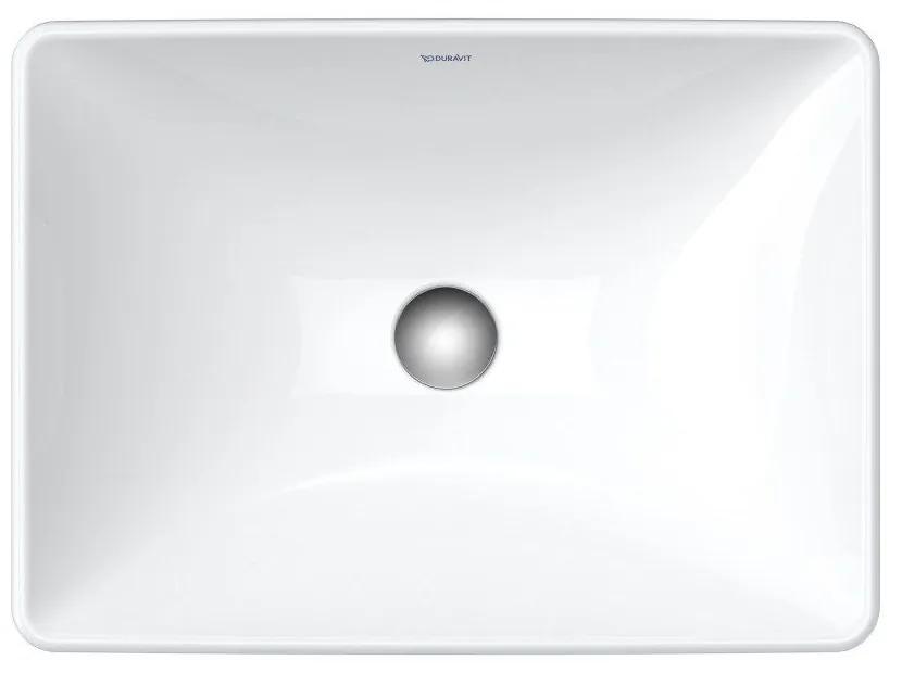 DURAVIT D-Neo zápustné umývadlo bez otvoru (montáž zhora), bez prepadu, 600 x 435 mm, biela, s povrchom WonderGliss, 03586000791
