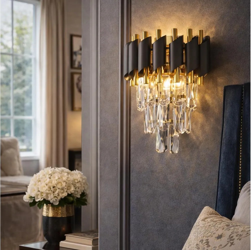 Brilagi - Nástenné svietidlo ECLIPSE 2xE14/10W/230V čierna/zlatá