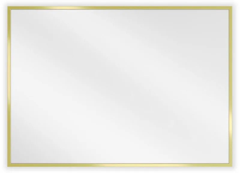 Mexen Loft, obdĺžnikové kúpeľňové zrkadlo 70 x 50 cm, farba rámu zlatá lesklá, 9852-070-050-000-50