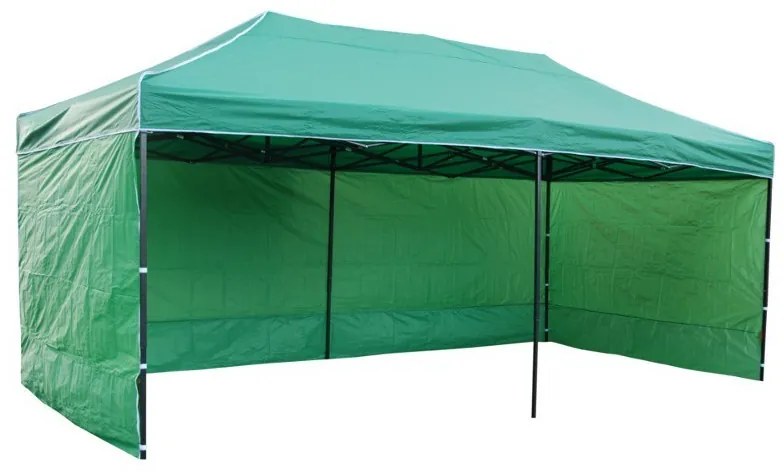 Zahradný párty stan 3x6m 3 steny - zelený