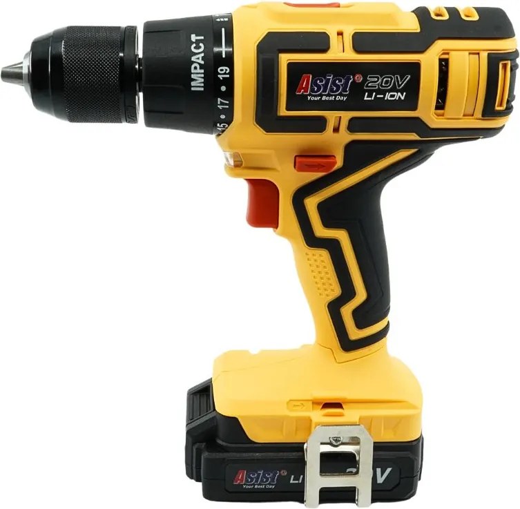 ASIST AKU GANG AE2V20A-201P-BMC Akumulátorová vŕtačka s príklepom 20 V, 2,0 Ah START SET