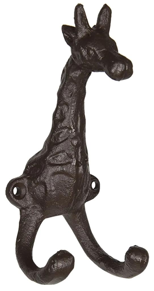 Kovový nástenný háčik v designe žirafy - 7 * 6 * 15 cm
