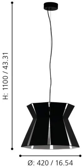Eglo 99081 - Luster na lanku VALECROSIA 1xE27/40W/230V