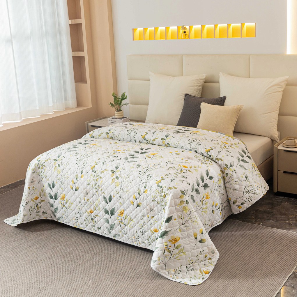 Prehoz na posteľ CITRUS GARDEN, biely Rozmer: 170 x 210 cm