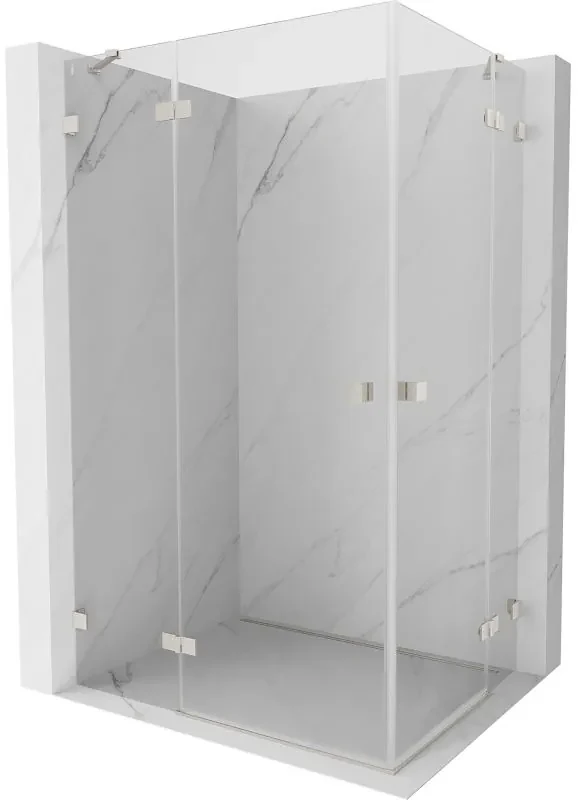 Mexen Lunar Duo, výklopný sprchový kút 110 x 85 cm, 8mm číre sklo, oceľový profil, 834-110L-085P-97-00