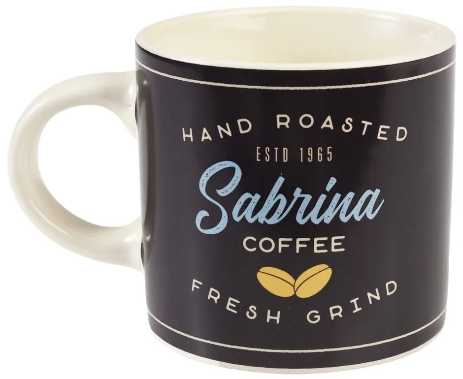 Antracitový/krémový keramický hrnček 350 ml Sabrina – Rex London