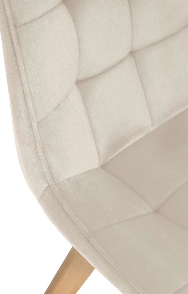 Stolička Brook - zamat - Krémová