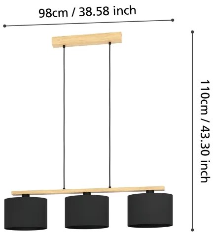 Eglo 900313 - Luster na lanku CASTRALVO 3xE27/40W/230V