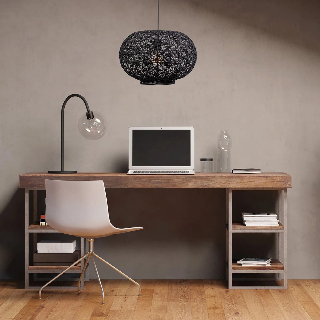 Toolight Toolight, stropné svietidlo 40cm 1xE27 APP1321-1CP, čierna, OSW-02695