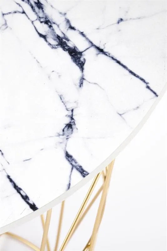 KONFERENČNÝ STOLÍK MANUEL BIELY MRAMOR / ZLATÝ