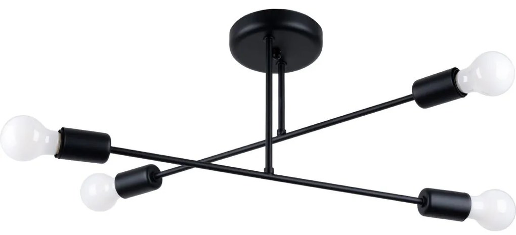 Sollux SL.1451 - Luster na tyči NORAH 4xE27/15W/230V čierna