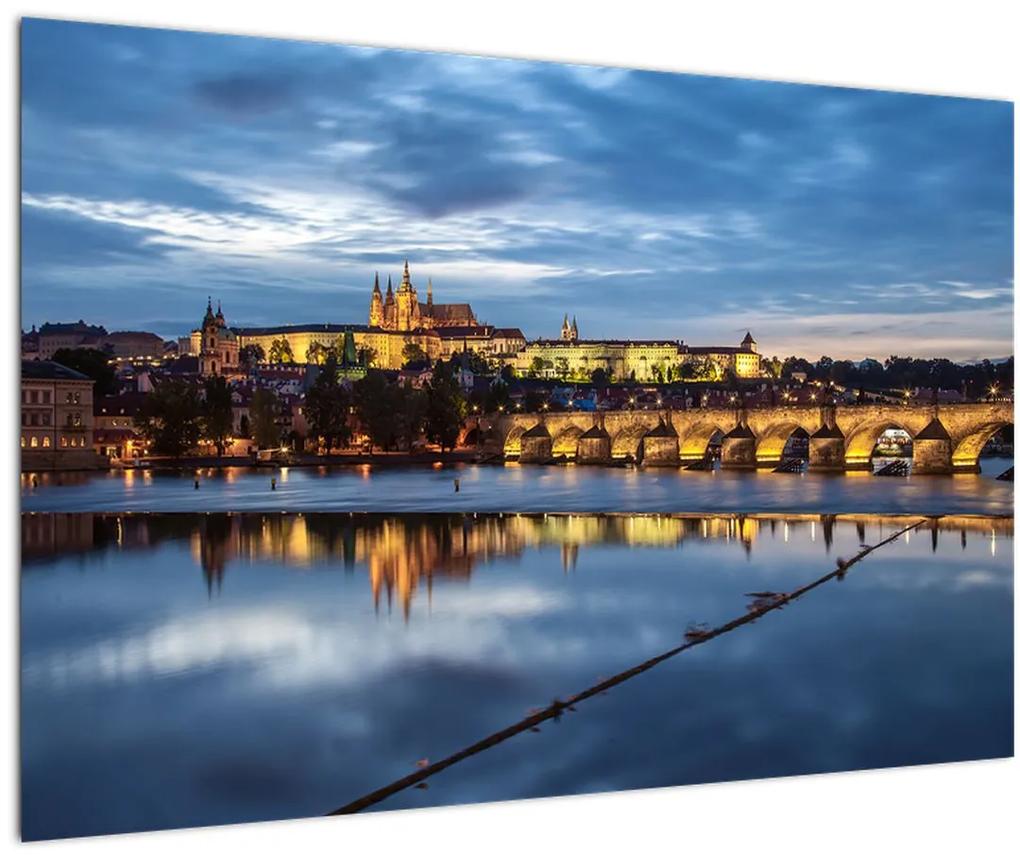 Obraz Pražského hradu a Karlovho mosta (90x60 cm)