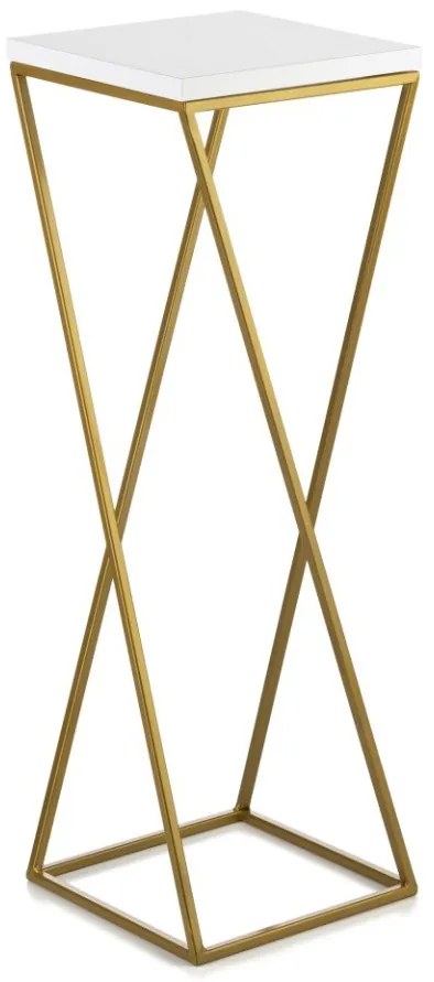 Kvetinový stojan LOFT I 70 cm zlatý/biely