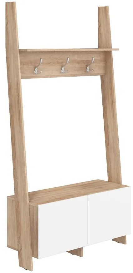 Vešiak Rack dub sonoma/biely lesk