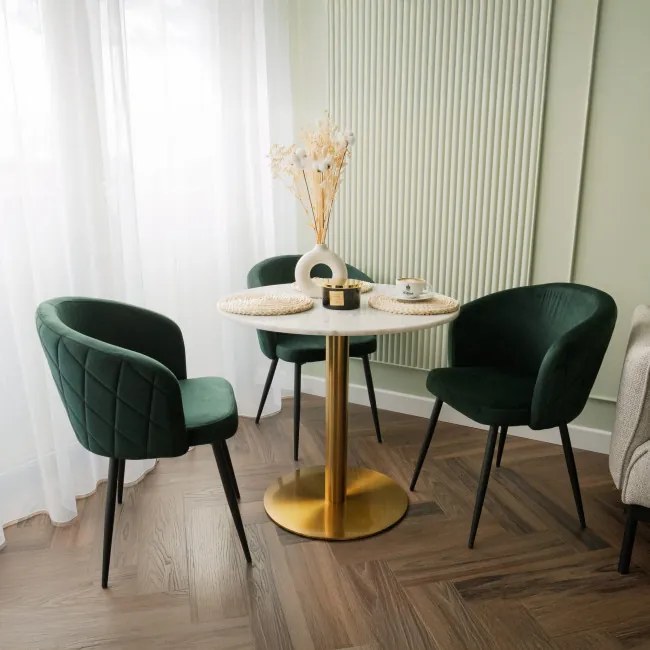 Jedálenská stolička HAMPTON zamatová, tmavozelená