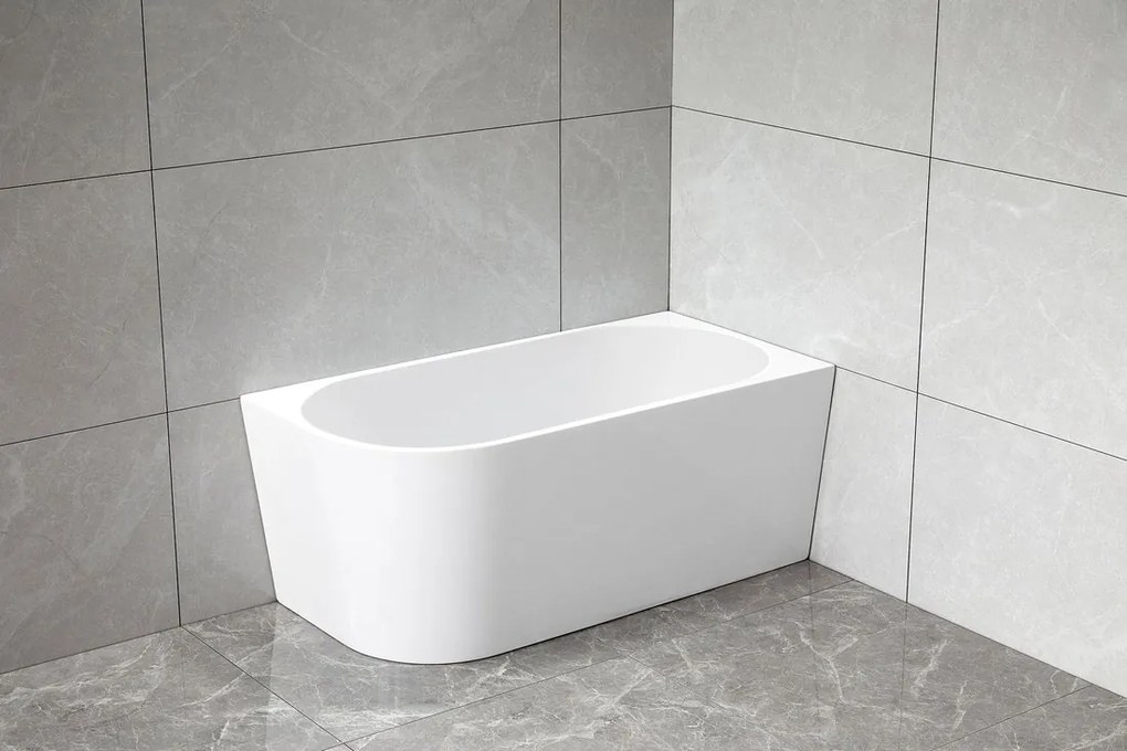 Aqualine Aqualine, TIBERA R rohová stojaca vaňa 150x75cm, biela, E1037