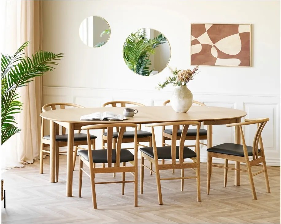 Okrúhly rozkladací jedálenský stôl s prídavnou doskou v dekore duba ø 120 cm Bundaberg – House Nordic