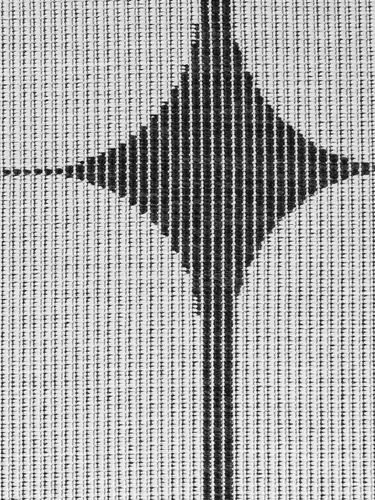 NORTHRUGS, Kusový koberec Duet Bowen 106244 Black/White kruh - na von aj na doma, 160x160 (priemer) kruh, čiernobiela, chodba / predsieň