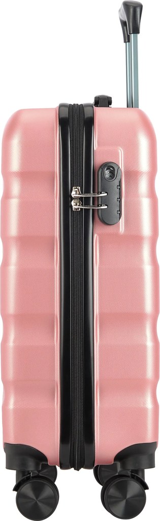 BONTOUR „Wave“ 3-dielna súprava kufrov s dvojitými kolieskami, s TSA zámkom, rose gold