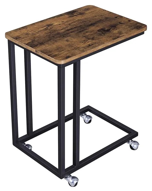 Servírovací stolík na kolieskach HENRY, 50x35x62cm, hnedá Vasagle