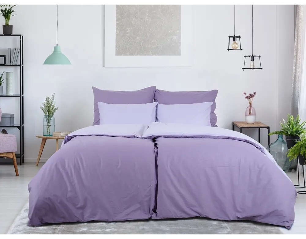 B.E.S. Petrovice Bavlnené obliečky Double face fialová/levanduľa