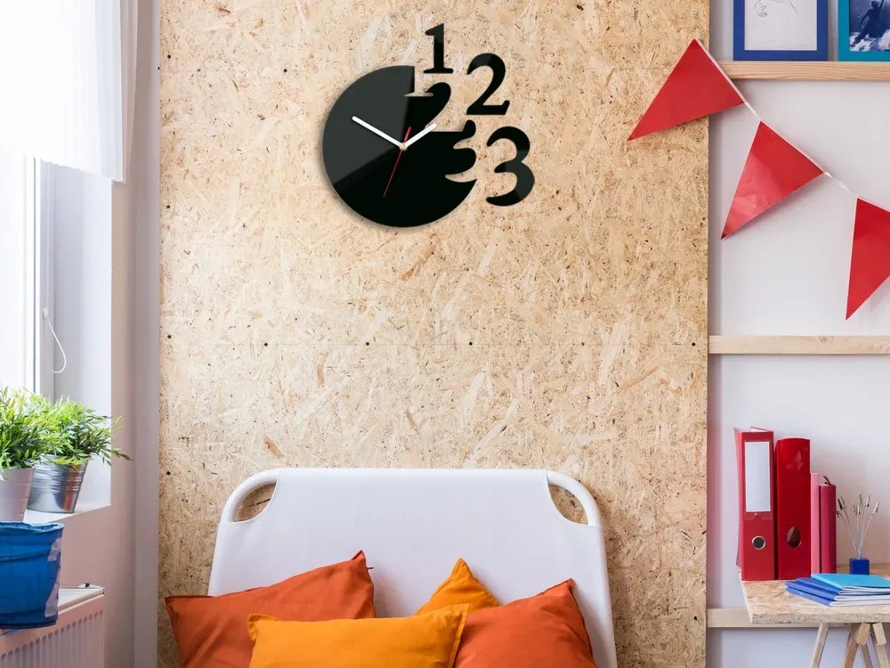 Nástenné hodiny Numero čierne