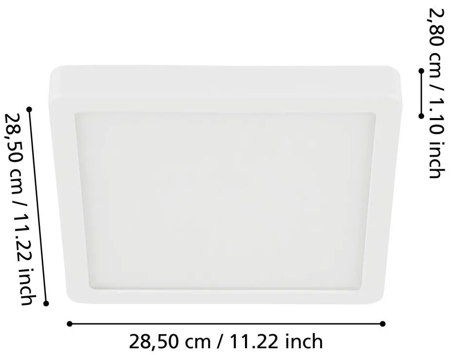 Biele LED stropné svietidlo 28,5x28,5 cm FUEVA 5 – EGLO