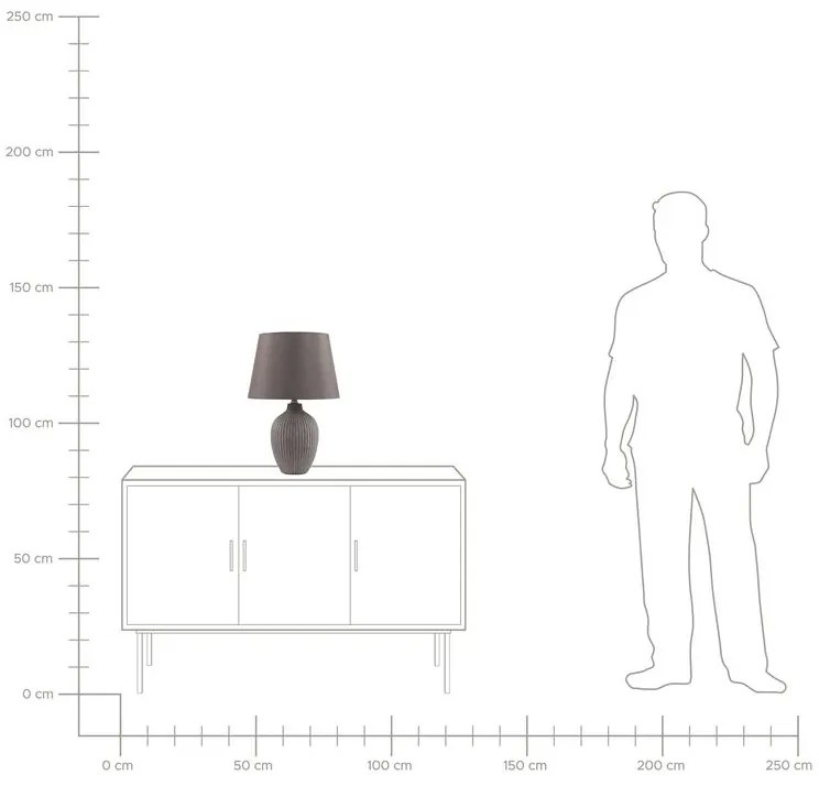 Keramická stolná lampa hnedá FERGUS Beliani