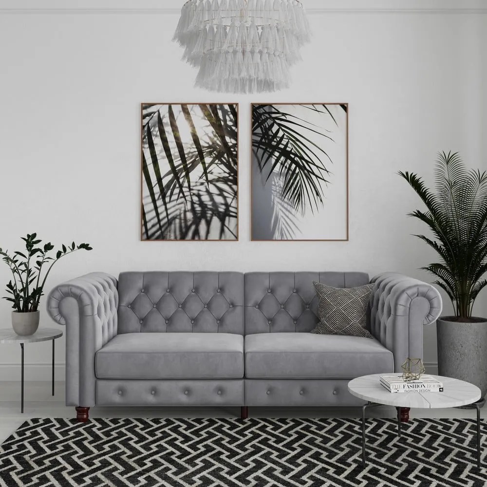 Svetlosivá zamatová pohovka 236 cm Felix – Støraa