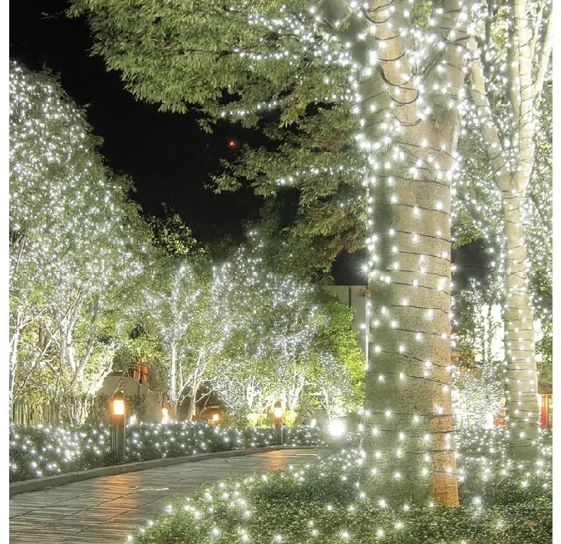 Vianočné svetielka vonkajšie FLASH studená biela 1000 LED