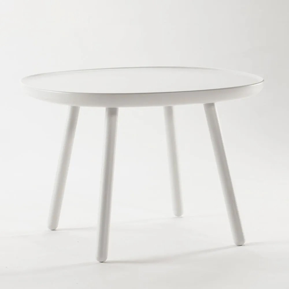 Biely odkladací stolík z masívu EMKO Naïve, ø 64 cm