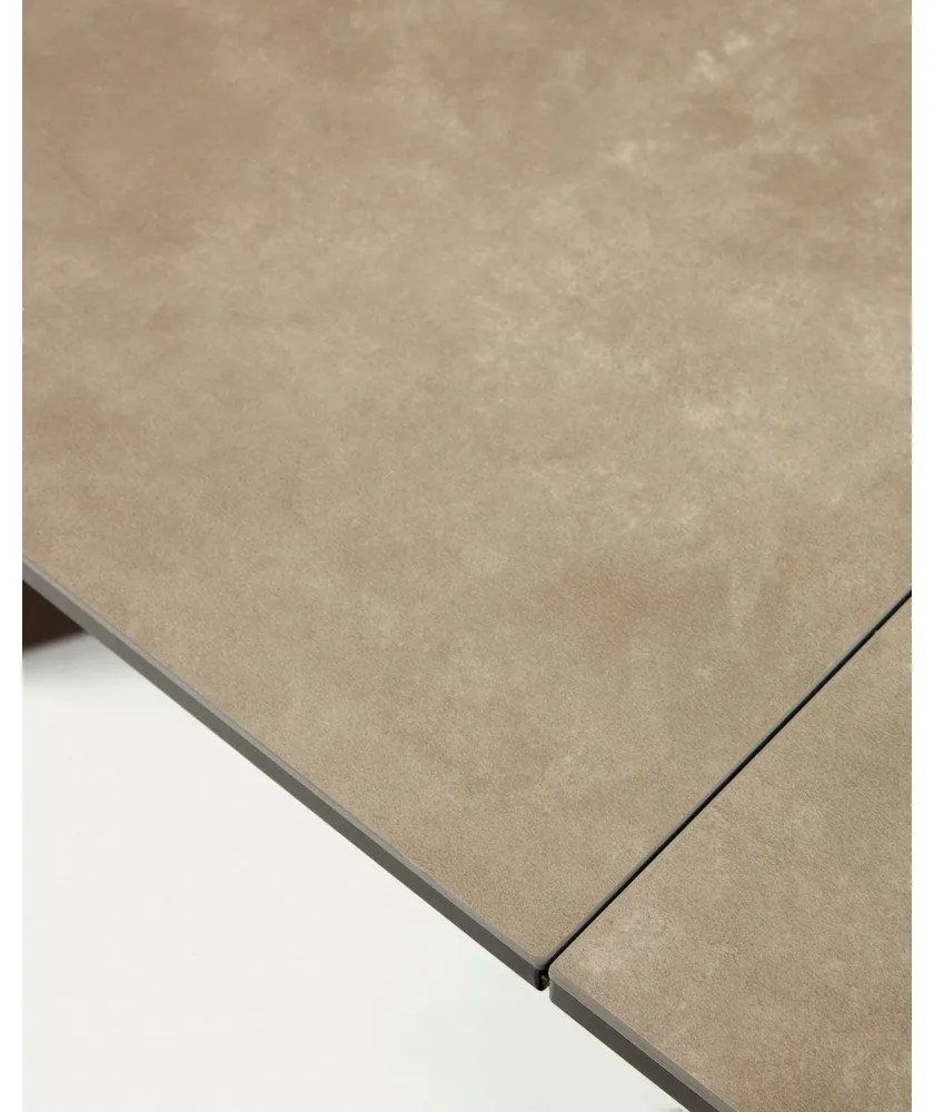 Hnedý rozkladací jedálenský stôl s keramickou doskou 90x160 cm Atminda – Kave Home