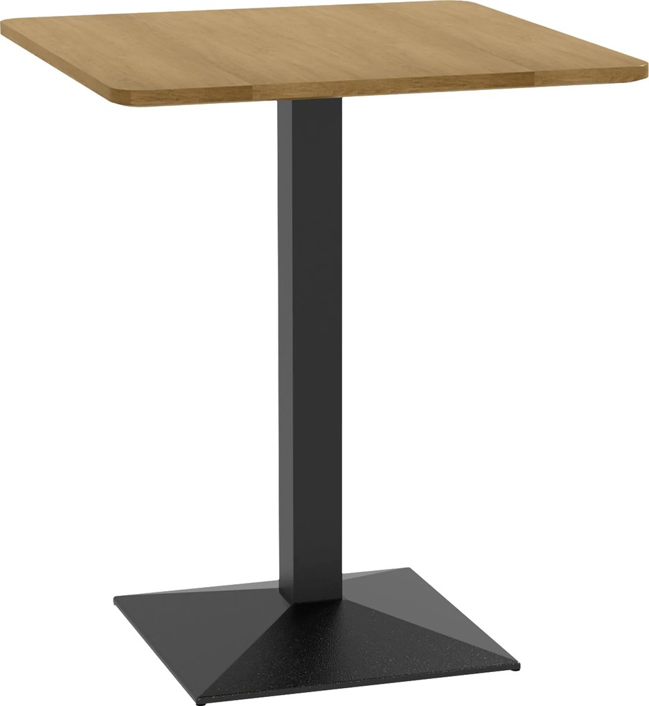 HOMCOM 70 × 70 cm štvorcový jedálenský stôl pre 2 osoby — vrch imitácia dreva a čierna oceľová podnož, malý moderný kuchynský stôl, tmavohnedý | Aosom