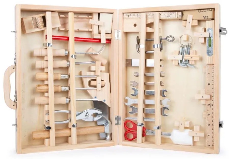 Small Foot - Kufrík s dreveným náradím Deluxe