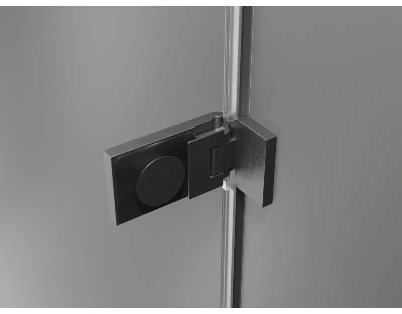 Mexen Lunar-F, L skladacie ľavé sprchové dvere 150 cm, 8mm číre sklo, brúsený grafit profil, 836SL-150-050-66-00-L