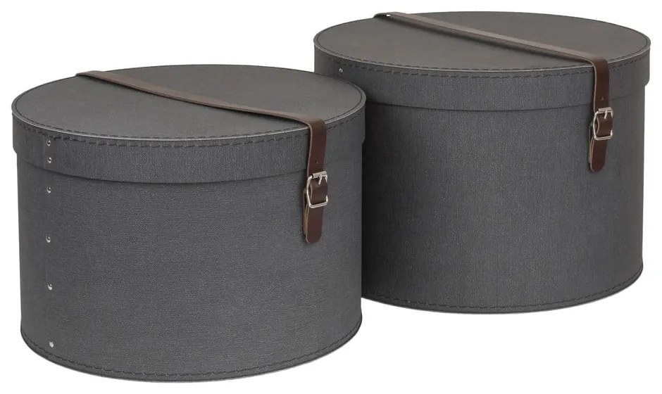 Súprava 2 čiernych škatúľ Bigso Box of Sweden Rut