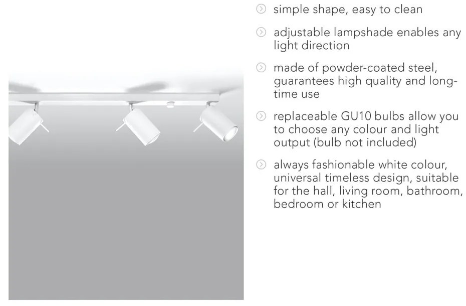 Biele stropné svietidlo Sollux Etna 4L