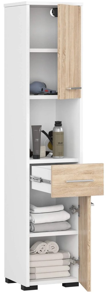 Kúpeľňová skrinka Fin II 30 cm biela/sonoma