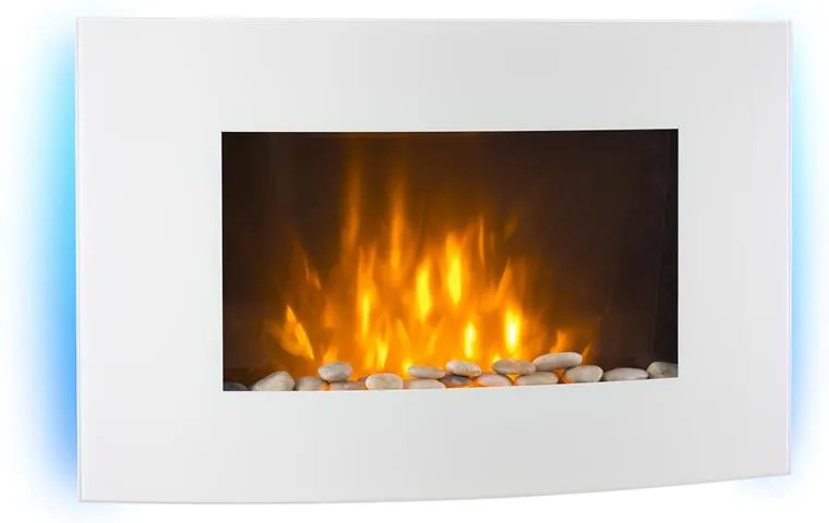 Klarstein Lausanne, elektrický krb, 2000 W, LED plamene, diaľkové ovládanie, biely