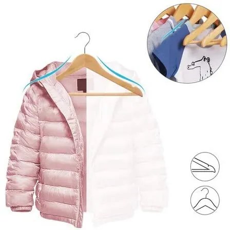 SONGMICS Drevené ramienko detské prírodné 35 cm 20 ks