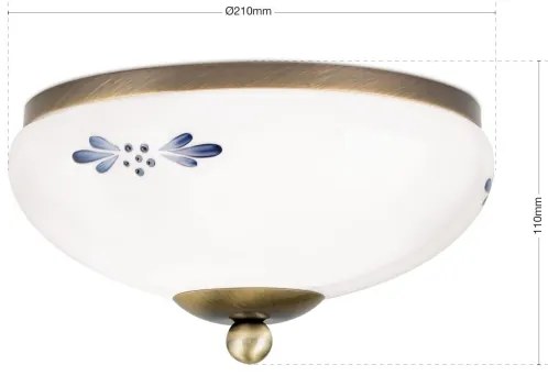 Orion DL 7-672 - Stropné svietidlo LANDHAUS 1xE27/60W/230V pr. 21 cm bronz/biela