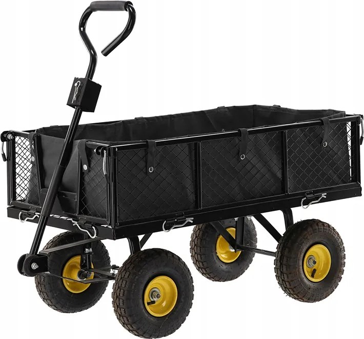 CH Čierny záhradný vozík s odnímateľnými bočnicami Loca M