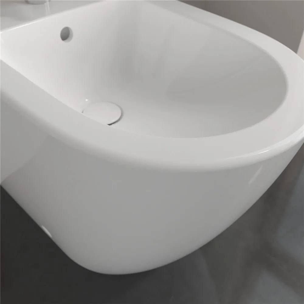 VILLEROY &amp; BOCH Subway 2.0 samostatne stojací bidet s otvorom, s prepadom, 370 x 560 mm, biela alpská, s povrchom CeramicPlus, 540100R1