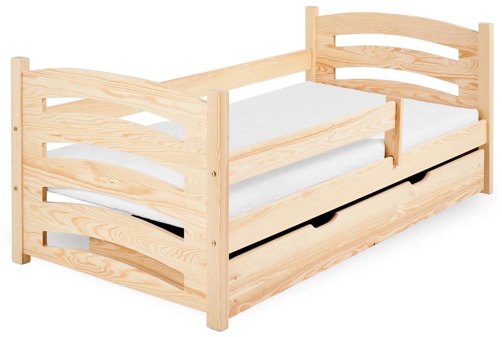 Detská posteľ MELA 80 x 160 cm, borovica Rošt: Bez roštu, Matrac: Matrac EASYSOFT 10 cm