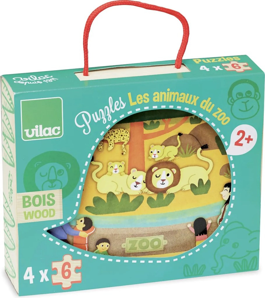 Dřevěné puzzle ZOO vícebarevné