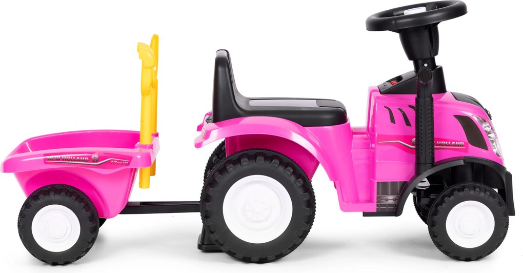 MULTISTORE Jazdítko traktor New Holland s príveskom, interaktívny volant so zvukmi, ružové 12m+
