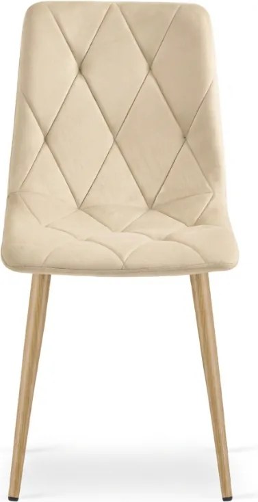 Krémová zamatová stolička LIBRA BUTTER CREAM