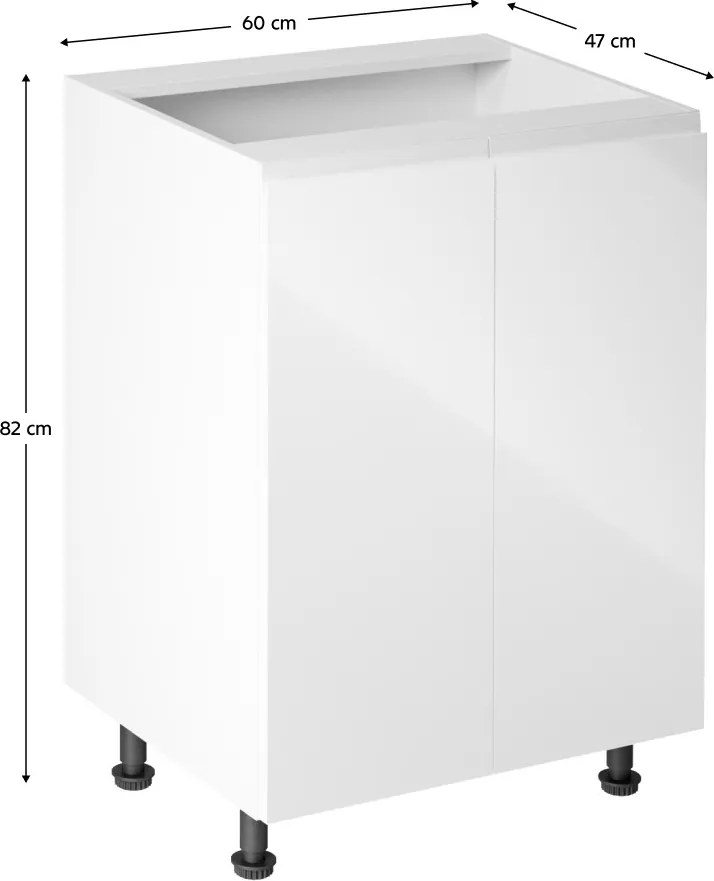 Dolná kuchynská skrinka D602F Aurellia (biela + biely lesk). Vlastná spoľahlivá doprava až k Vám domov. 1015754